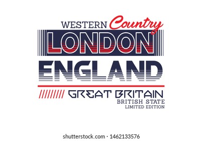 London England typography, united kingdom, for t-shirt printing design and various jobs, vector illustrations