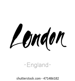 London England Uk Handlettering Calligraphy London Stock Vector ...