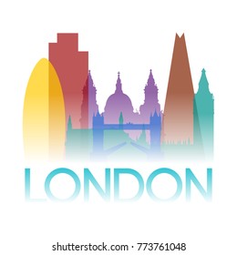 London England United Kingdom Europe British Icon Silhouette Gradient Design City Vector Art