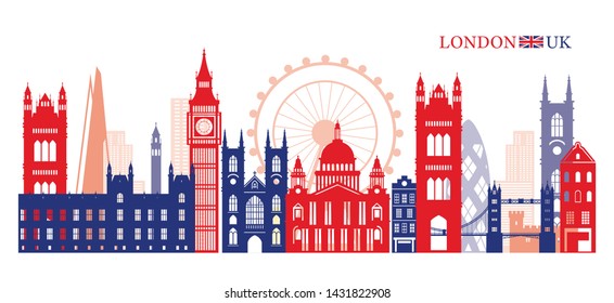 London, England and United Kingdom Landmarks Skyline, Famous Place, Travel and Tourist Attraction