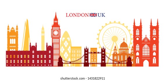 London, England And United Kingdom Landmarks Skyline, Famous Place, Travel And Tourist Attraction