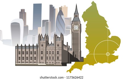 London, England vector composition