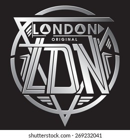 London esoteric typography, t-shirt graphics, vectors