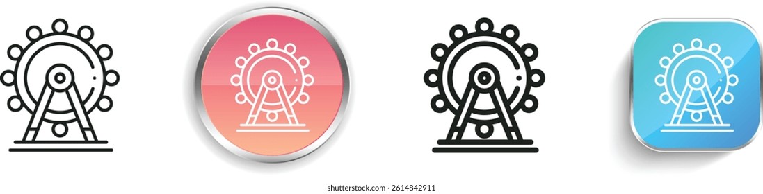london eye icon. Thin Linear, Regular and Button Style Design Isolated On White Background