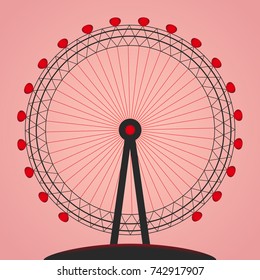 London Eye landmarks, vector illustration.