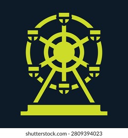 London Eye trendy vector illustration in flat style flawless background.eps