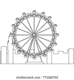 london ferris wheel recreation landmark and buildings