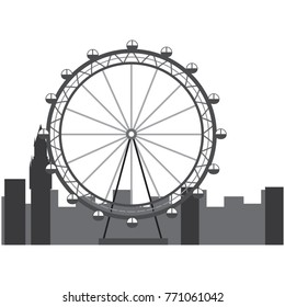 london ferris wheel recreation landmark and buildings