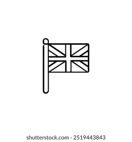 Diseño de icono de estilo de línea de bandera de Londres