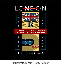 london flag and quote vector design