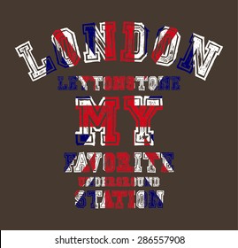 London and flag vector art