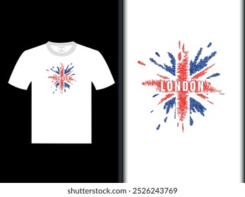 London Flag White T Shirt Vector Design