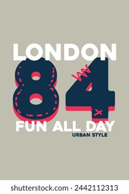 london fun all day,t-shirt design fashion vector