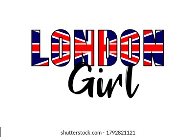 london girl typography design for print t shirt and more 