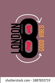 london good vibes,t-shirt design fashion vector 02