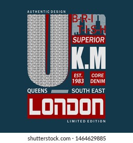 London graphic typography design artistic concept for modern apparel print,illustration art,letter style - vector  