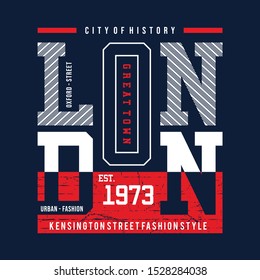 London graphic typography design t shirt vector illustration