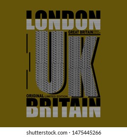 London graphic typography design,artistic line concept for trendy t shirt print,illustration art,letter style - vector