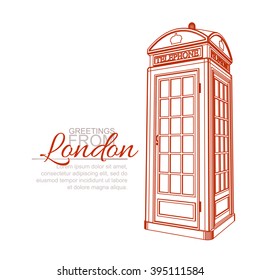 London Greeting Card Template. Traditional Telephone Booth