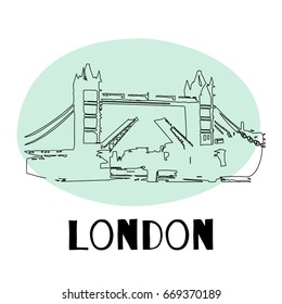 London hand draw poster. 