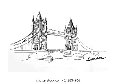 London - Hand Drawn Bridge