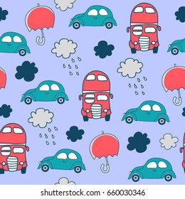 London hand drawn seamless pattern