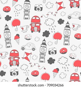 London hand drawn vector pattern