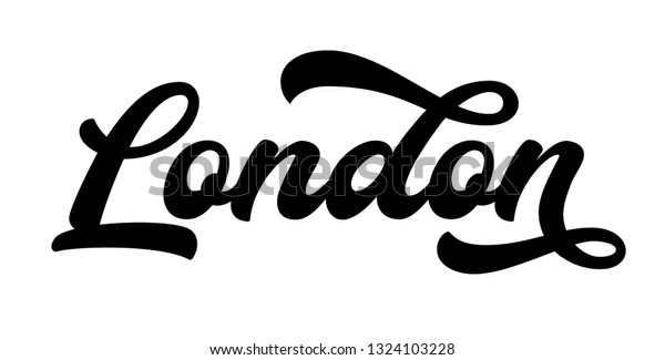 London Hand Lettering Vector Logo Illustration Stock Vector (Royalty ...