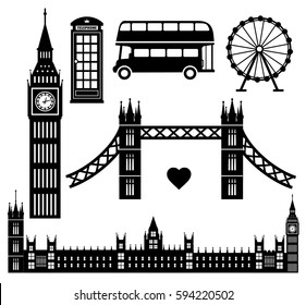 vector de colección de iconos de Londres