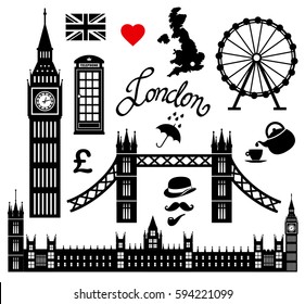 London Icon Set Collection Vector