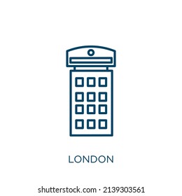 london icon. Thin linear london outline icon isolated on white background. Line vector london sign, symbol for web and mobile