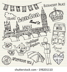 London icons doodle set