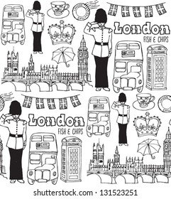 London icons seamless pattern