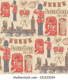 London icons seamless pattern