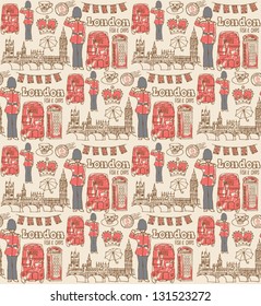 London icons seamless pattern