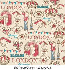 London icons seamless pattern