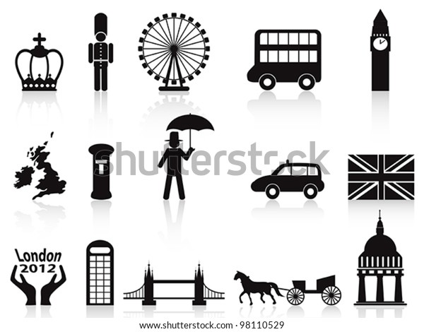 London Icons Set Stock Vector (Royalty Free) 98110529 | Shutterstock