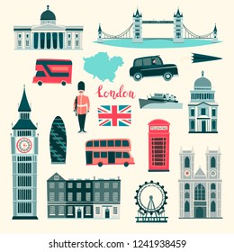 London illustrated map vector. Skyline silhouette Illustration, pink and gray color.  Abstract colorful atlas poster. Illustrated abstract map of London, England