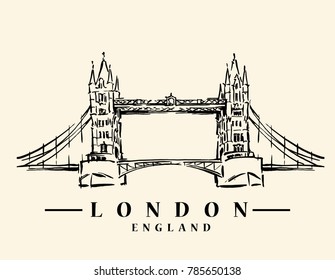 London illustration. Hand drawn vector artwork.