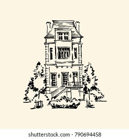 London illustration. Hand drawn vector artwork.