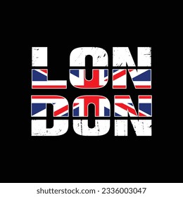 London Illustration Typografie für T-Shirt, Druck, Banner, Flyer, Postkarte, Logo, Aufkleber oder Bekleidungsartikel