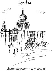  London landmark. Vector illustration. Sketch.