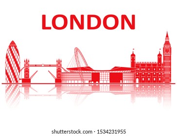 London landmarks silhouette. European championship 2020. svg