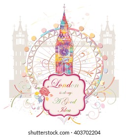 London landmarks, vector illustration