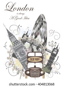 London landmarks, vector illustration