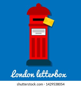 London letterbox with envelope.red letterbox