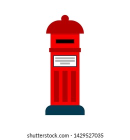 London letterbox icon.Red London Post Box.street post box.