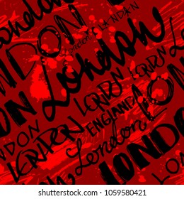 London lettering seamless pattern.