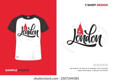 London Schriftzug T Shirt Design