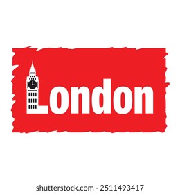 London logo design with clock tower, London Big Ben icon